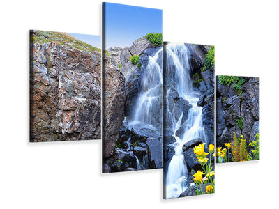 modern-4-piece-canvas-print-moving-waterfall