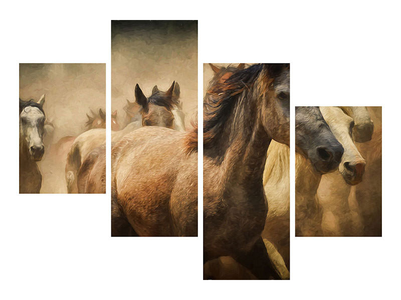 modern-4-piece-canvas-print-painting-wild-horses