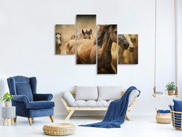 modern-4-piece-canvas-print-painting-wild-horses
