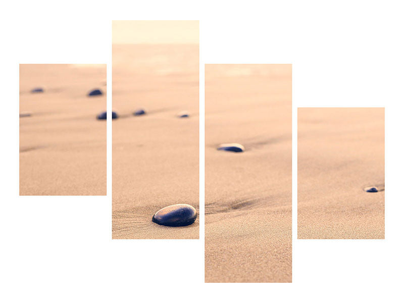 modern-4-piece-canvas-print-pebbles-in-the-sand