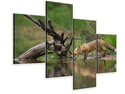 modern-4-piece-canvas-print-red-fox-ii