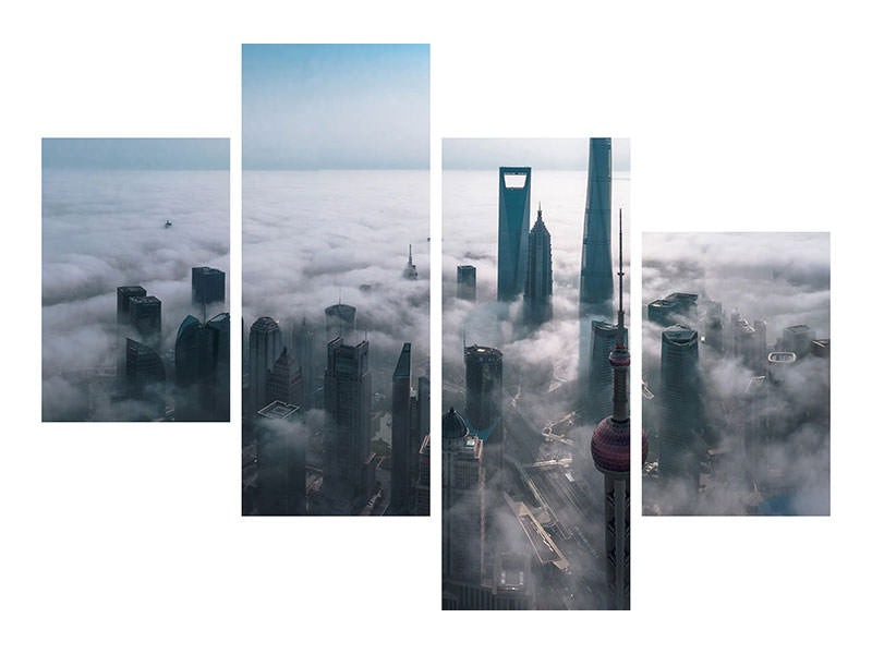 modern-4-piece-canvas-print-shanghai-in-the-fog-from-above
