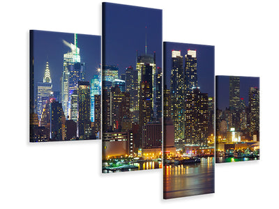 modern-4-piece-canvas-print-skyline-new-york-midtown-at-night