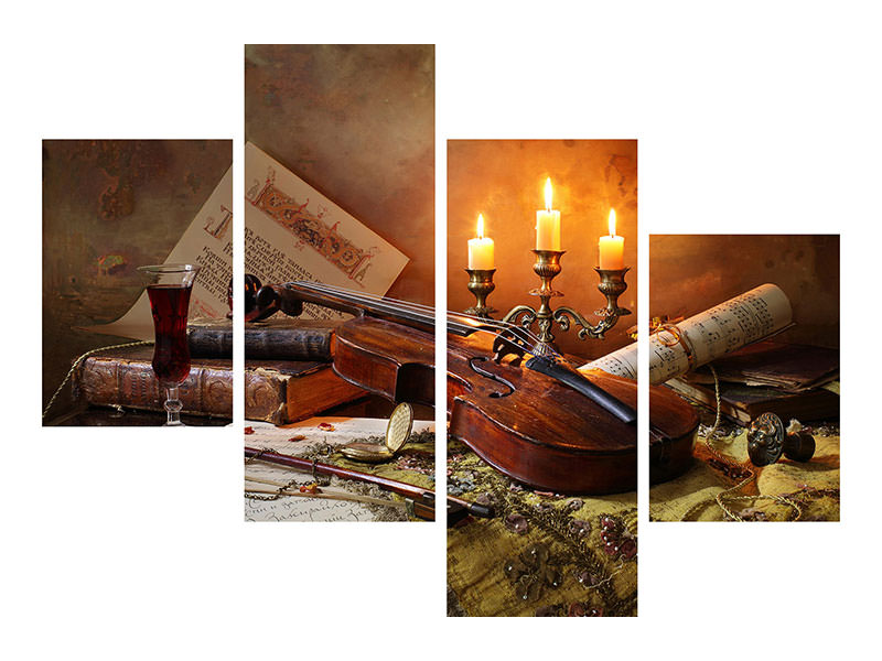 modern-4-piece-canvas-print-still-life-with-violin-and-candles
