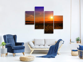 modern-4-piece-canvas-print-sunset-at-the-flower-field