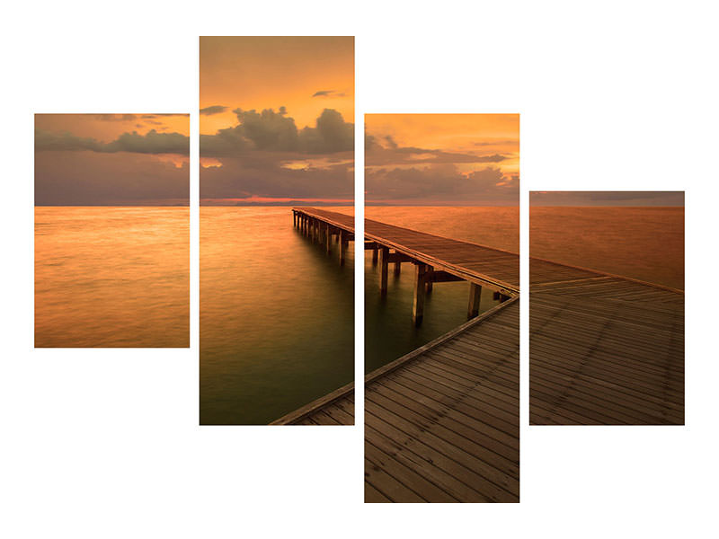 modern-4-piece-canvas-print-the-footbridge-by-the-sea