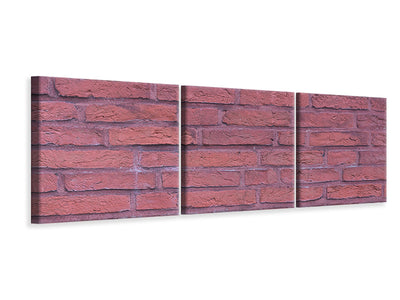 panoramic-3-piece-canvas-print-lacquered-clinker-bricks