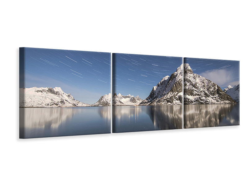 panoramic-3-piece-canvas-print-reflections-at-the-mountains