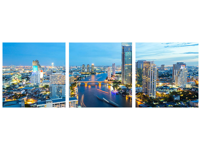 panoramic-3-piece-canvas-print-skyline-bangkok-at-dusk