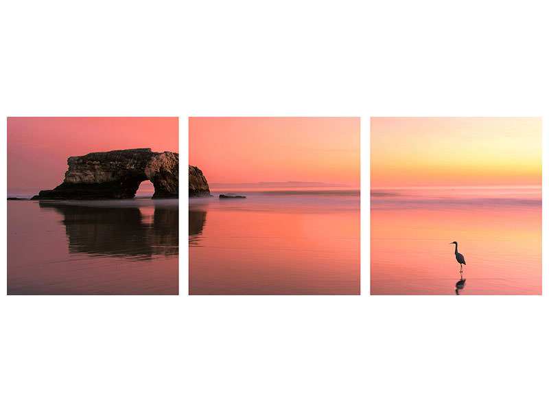 panoramic-3-piece-canvas-print-sunset-at-the-natural-bridge-ii