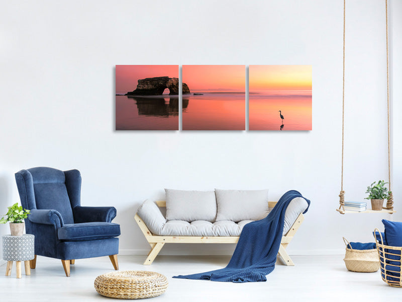 panoramic-3-piece-canvas-print-sunset-at-the-natural-bridge-ii
