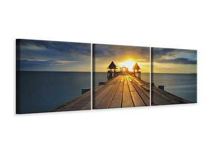 panoramic-3-piece-canvas-print-sunset-at-the-wooden-bridge